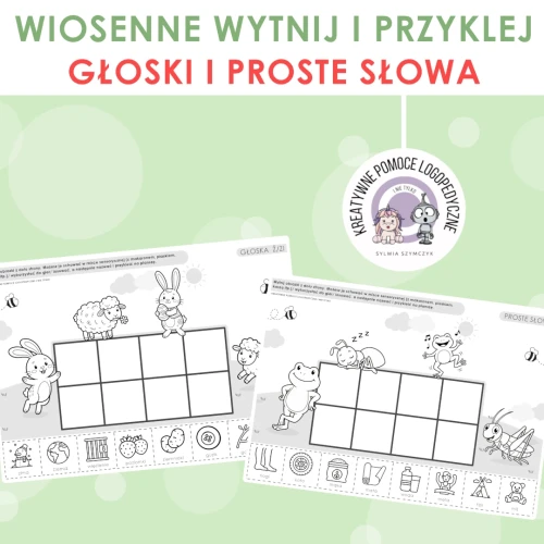 okładka zestawu WIOSENNE WYTNIJ I PRZYKLEJ- GŁOSKI I PROSTE SŁOWA.webp